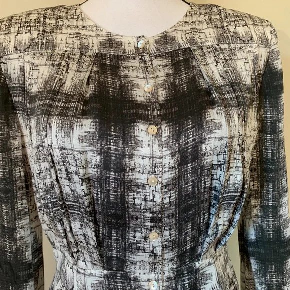 Theyskens' Theory | Dress in Gray White Multicolor Silk High-low Hem - Picture 2 of 11